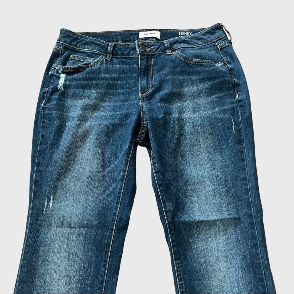 Sonoma Goods for Life Dark Blue Skinny Jeans - Picture 3 of 9